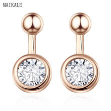 MAIKALE-pendientes con forma de corazón y perro para mujer, aretes pequeños redondos de circonia cúbica de cobre, aretes coreanos, regalo de moda, novedad 2024 - compra barato