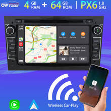 Rádio automotivo multimídia, px6 4g + 64g, android 10.0 com gps, para opel vivaro, meriva, vectra c b, zafira b, insignia, estéreo 2024 - compre barato