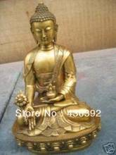 Grande estátua de buda de medicina de bronze tibetano de 8 polegadas 2024 - compre barato