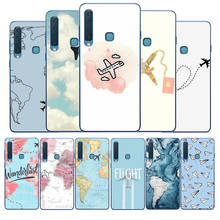 Funda de teléfono de silicona con diseño de mapa de aviones populares de lujo para Samsung A3, A5, A6, A7, A8, A9, 2015, 2016, 2017, 2018 Pro 2024 - compra barato