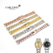 Carlywet 20mm 316l aço sólido curvo ponta de parafuso, substituição de pulseira de relógio, pulseira de relógio para rolex dateapenas 2024 - compre barato
