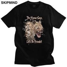 Футболка Hyena мужская из чистого хлопка, Повседневная рубашка с коротким рукавом, с Африканским сафари, с пушистыми животными, гиаенами 2024 - купить недорого