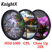 KnightX-filtro UV CPL de densidad neutra, ND2-1000 variable para canon, sony, nikon 1300d, d70, 500d, 50d, 49, 52, 55, 58, 62, 67, 72, 77 mm 2024 - compra barato