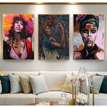 Quadro de pintura de tela, preto, branco, africano, nude, quadros, pôsteres, impressões, escandinavo, arte de parede, imagem para decoração de sala de estar 2024 - compre barato