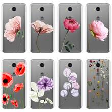 Capa tpu de silicone com rosas para celulares huawei, para modelos y3, y5, y6 ii, y7 2017, y5, y6, y7 prime 2018, y9 2019 2024 - compre barato