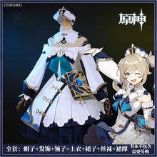 Anime! Genshin Impact Barbara Initial Game Suit Elegant Dress Lovely Uniform Cosplay Costume Halloween Outfit For Women 2020 NEW 2024 - buy cheap