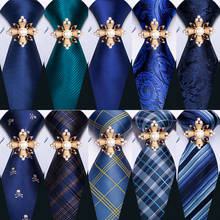 Conjunto de broches de corbata de seda para hombre, corbata de boda, gemelos, Hanky, Jedi. wang, corbatas de diseñador de moda, regalo para fiesta, 8,5 cm 2024 - compra barato