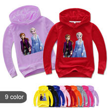 Desenhos animados congelados elsa anna bebê menina hoodies moletom do miúdo primavera outono topos roupas de manga longa t camisa meninas traje 2024 - compre barato