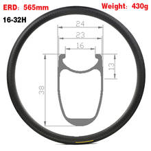 Road Bike Rings 700C Carbon Fiber Rim 16-32 Holes Matte / Glossy Finish Disc / V Brake Clincher Road Rim 430g Bike Cycling Rim 2024 - buy cheap