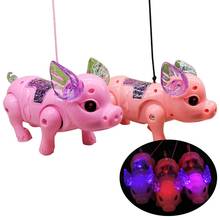 Electric LED Lighting Musical Pig Animal with Leash Walking Xmas Toy Kids Educational Toys for Children Gift 2024 - buy cheap