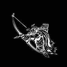 Brave Tough and Cool Viking Warrior Covered Body Stylish and Interesting Full Car Stickers Decal Black/white, 13cm*13cm 2024 - buy cheap