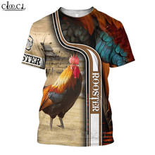 Новейшая популярная Повседневная футболка CLOOCL, модные летние повседневные топы в стиле Харадзюку С 3D-принтом животного петуха для мужчин и женщин, Прямая поставка 2024 - купить недорого