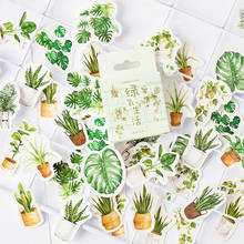 45pcs Cute Green Plants Stickers Set Mini Succulent Potting Leaf Sticker Home DIY Decoration Diary Album Adhesive Gift F6584 2024 - buy cheap