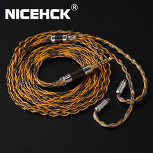 NICEHCK C8-1 8-ядерный посеребренный и медный кабель для наушников 3,5/2,5/4,4 мм MMCX/NX7/QDC/0,78 мм 2Pin для DB3 C16 2024 - купить недорого