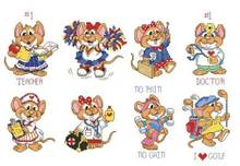 14/22/25ct Free Delivery  Lovely Counted Cross Stitch Kit Work And Play Cute Mouse Mice dim 00220 2024 - buy cheap