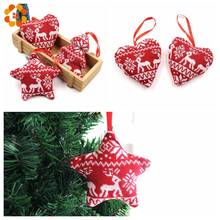 1PC Red Heart&Star&Tree Cloth Ornaments Christmas Pendant Ornaments For Xmas Tree Decorations Kids Gift Christmas Party Supplies 2024 - buy cheap