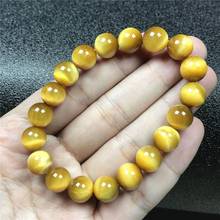 10mm Genuine Natural Gold Tiger's Eye Bracelet For Woman Men Love Lucky Gift Stretch Round Beads Gemstone Bracelet Jewelry AAAAA 2024 - buy cheap