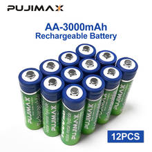 PUJIMAX Rechargeable battery AA Battery 1.2V 3000mAh 12PCS pre-charged recharge ni mh rechargeable battery For camera microphone 2024 - buy cheap