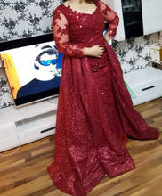 Элегантная красная одежда с длинным рукавом для матери невесты Платья классическое платье с пайетками жениха, Свадебная вечеринка гостей платье размера плюс индивидуальный заказ 2024 - купить недорого