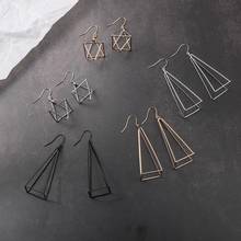 Europe America Geometric Minimalist Punk Big Tassel Earrings for Women 3D Triangle Hollow Polygon Piercing Brincos Party Jewelry 2024 - buy cheap