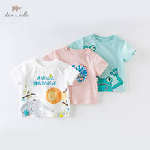 Camiseta infantil de algodão dbx13atadura bebê meninos, camiseta estampada de alta qualidade para crianças pequenas 2024 - compre barato