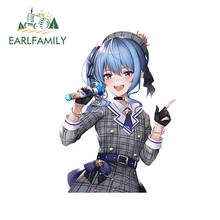 Earlfamily-adesivo de 13cm x 9.2cm para garotas, anime hololiva, à prova d'água, adesivo de personalidade, geladeira, decalque amortecedor, protetor de porta de carro 2024 - compre barato