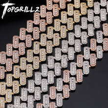 TOPGRILLZ-collar con hebilla cuadrada para hombre, Gargantilla cubana de 20mm con circonita cúbica AAA +, joyería de Hip Hop 2024 - compra barato