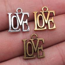 WYSIWYG 20pcs 15x13mm 3 Colors Antique Gold Antique Silver Color Antique Bronze Love Word Charm Word Love Charms DIY 2024 - buy cheap