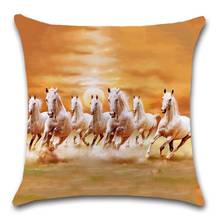 Running Horses Animal Sunset white Cushion Cover decorative sweet Home sofa seat friend chair kids bedroom gift pillowcase 2024 - buy cheap