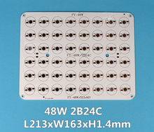 Placa de circuito impresso em alumínio pcb, 48w 24x2 225*175mm, para 48 peças de led de alta potência, 3w 2024 - compre barato