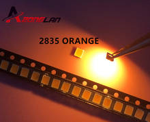 Grânulos de lâmpada led 500 refletor 2835 smd 0.2w laranja âmbar diodo emissor de luz