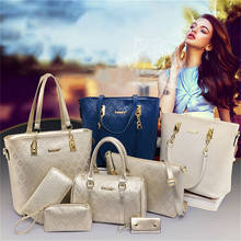 6 Pcs / Set Fashion Women Composite Bags PU Leather Diamond Lattice Print Women Handbag Bag Wallets Purse Key Bag Set 2024 - buy cheap