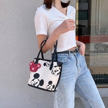 Disney-Bolso con estampado de Mickey mouse para mujer y niña, de gran capacidad bolso de hombro, moda salvaje, novedad de primavera 2024 - compra barato