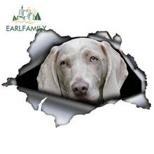 EARLFAMILY 13cm x 8.8cm Gray Weimaraner Car Sticker Torn Metal Decal Reflective Stickers Window Car Bumper Decoration Dog Decal 2024 - buy cheap