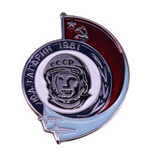 Yuri Gagarin cosmonauticos día 1961 pin CCCP broche del espacio colección retro soviético 2024 - compra barato