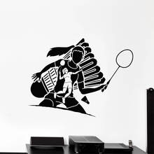 Adesivo de parede para bola de tênis, decalque de vinil para badminton, decoração de parede do quarto e da sala de estar, para jogo de raquete esportiva, decoração caseira 2024 - compre barato
