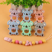 Kovict 5/10pcs Baby Koala Food Grade Silicone Teether Bracelet Pacifier Chain Clips Pendant BPA Free Baby Teething Toy Necklace 2024 - buy cheap