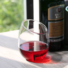 Креативная косая прозрачная стеклянная чашка для вина, стекло для виски, высокое боросиликатное высокотемпературное стекло для вина, виски, пива 2024 - купить недорого