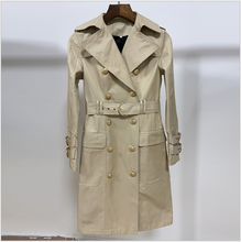 Estilo britânico Mulheres Sobretudos Primavera Blusão Cor Pura Fêmea Outono Chic Trespassado Longo Trench Coat Outwear Fino 2024 - compre barato