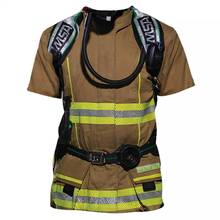 3D Printed Cosplay Firefighting T shirt Men/Women Casual Streetwear Summer Fashion O-neck Tee Shirt Boys Clothes Oversized Tops 2024 - buy cheap