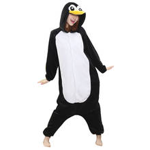 Pijama de pingüino para hombres y mujeres, mono de franela, enterizo, todo en uno, disfraz de Halloween, Siamés 2024 - compra barato