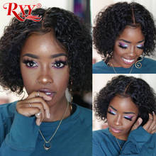 RXY Short Bob Kinky Curly Lace Front Human Hair Wigs For Black Women Brazilian Remy Lace Frontal Wigs Pre Plucked With Baby Hair 2024 - buy cheap