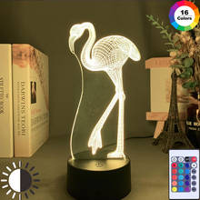 3D Illusion Acrylic Night Lamp Flamingo Color Changing Touch Sensor Nightlight for Bedroom Decor Kids Child Baby Led Night Light 2024 - buy cheap