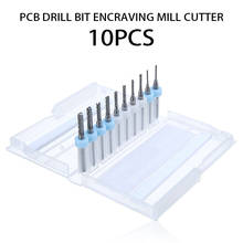 Fresa de cnc de 1mm/1.5mm/2mm/2.5mm/3mm, conjunto de fresa pcb de haste para fresa de metal, carboneto, cnc, 10 peças 2024 - compre barato