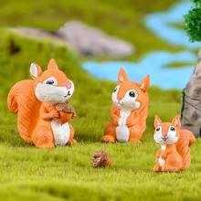 Cute Squirrel Mini Figurines Crafts Fairy Garden Miniatures Artificial Squirrel Figurine Animal Ornament Micro Landscape Decor 2024 - buy cheap