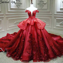 Свадебные платья ручной работы в стиле Бургунди с цветами 2020, роскошное пикантное платье невесты из Дубая, модель BHA2451 по индивидуальному заказу Serene Hill 2024 - купить недорого