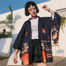 Kimono japonés de manga de siete cuartos para mujer, cárdigan, camisa de Cosplay, blusa, Yukata japonesa, Cosplay, SL1300 2024 - compra barato
