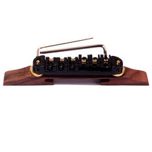 Ponte de jacarandá ajustável com selas de rolo dourado para peças de guitarra jazz archtop 2024 - compre barato