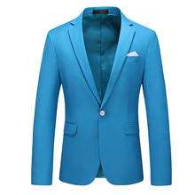 Jaqueta formal masculina com 15 cores, blazer formal clássico com um botão, slim fit, para negócios, escritório casual, slim fit 2024 - compre barato