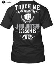 Jiu Jitsu Fanatics -Lesson Is Free - Touch Me and Your First Premium Fashion 2019 New T Shirt Men Summer Casual Fishing T Shirts 2024 - buy cheap